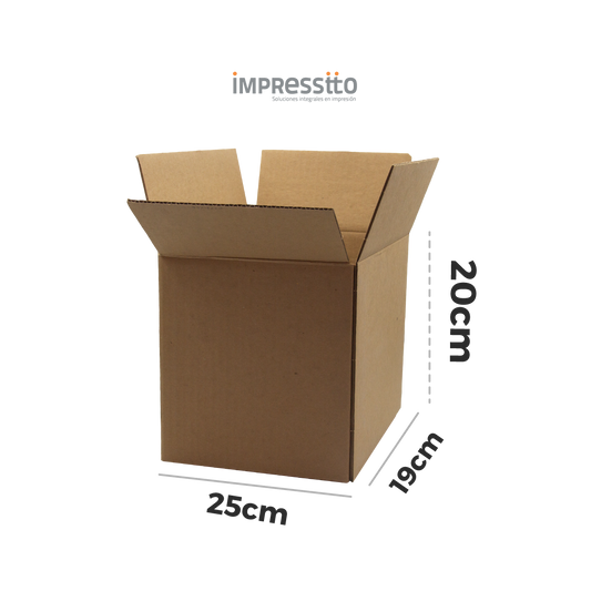 50 Cajas de Cartón (25 cm x 19 cm x 20 cm)